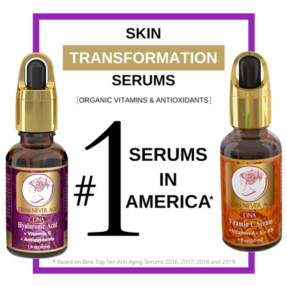 Divas Never Age serums #1 Serums in America with organic vitamins, antioxidants, transformation serums for face, neck and decolete.